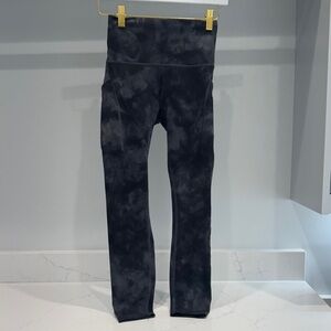 Lululemon Wunder Under Train Black Tie-Dye Leggings